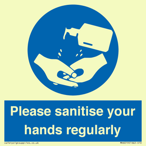Please sanitise your hands regularly